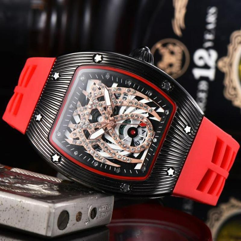 Business fashion transparent alloy watch case European and American pointer quartz watch