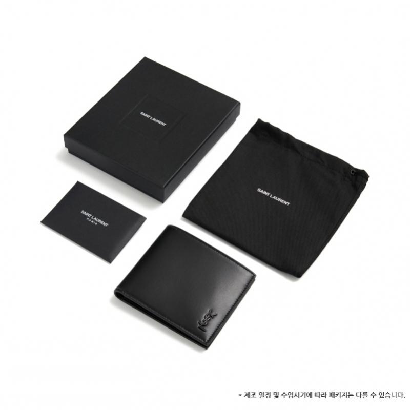 Saint Laurent Tiny Monogram Black Leather Wallet 607727 1jb0u