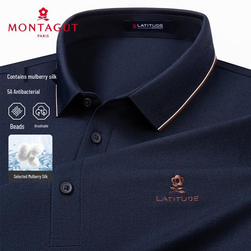 MONTAGUT Pánské lehké business polo tričko ze směsi hedvábí