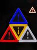 3Pc Triangular Reflective Warning Stickers – Super Bright & Durable Tape, Bold Graphics & Text, Night Riding Safety Protection