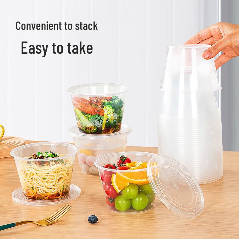 Temeiju Clear Disposable Food Containers with Lids