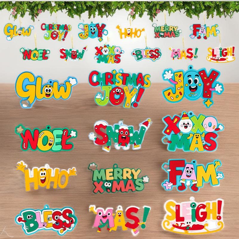 Christmas Gingerbread Man PVC Ornament: Soft Rubber Snowman Cookie, House & Tree Decoration