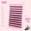 European & American Style Dense Curled Cluster Eyelashes - 30P-80P Pack