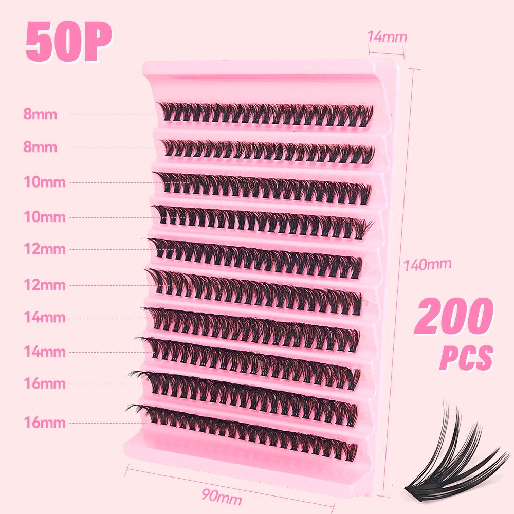 European & American Style Dense Curled Cluster Eyelashes - 30P-80P Pack