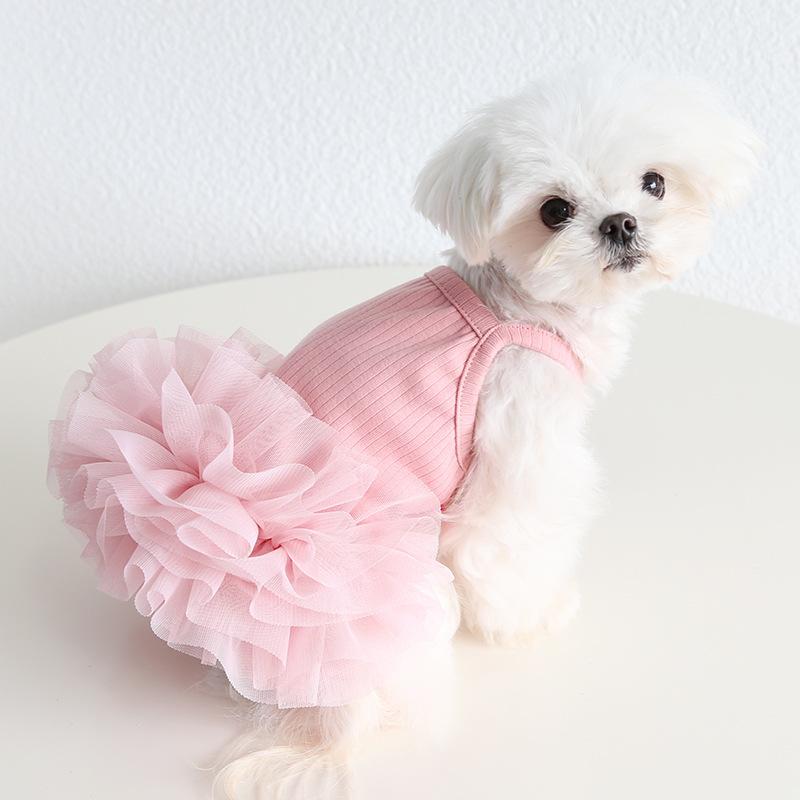 Elegant Pet Puff Skirt Dog Dance Skirt Spring New Dog Strap Dress Cat Clothing Pet Clothing Cute Bottom Skirt