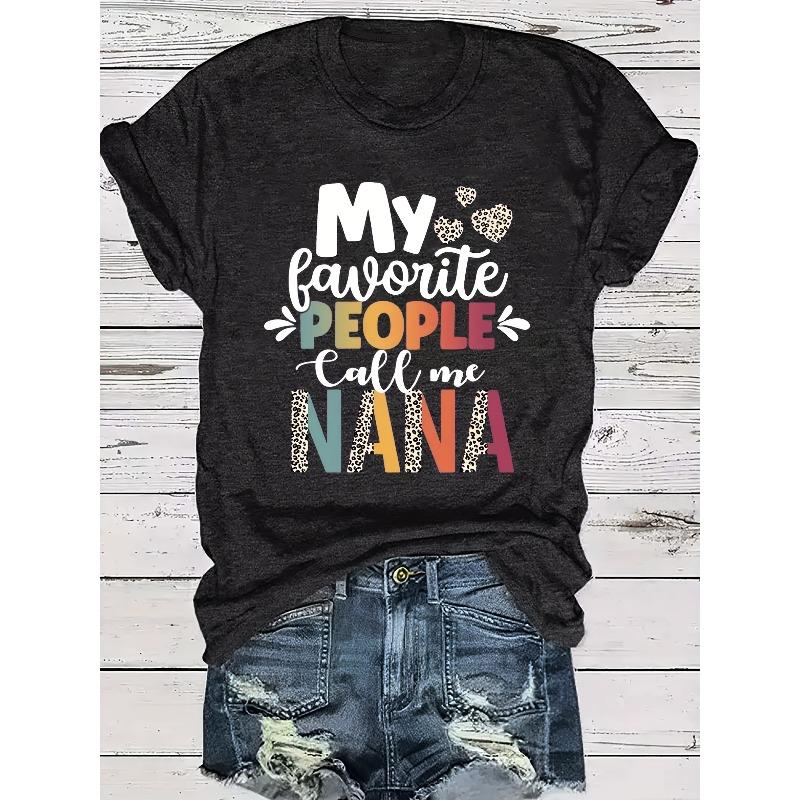 

European Size Womens Letter Print T Shirt Round Neck Slim Fit Short Sleeve Stylish Casual Summer Wear Top 4XL чорний