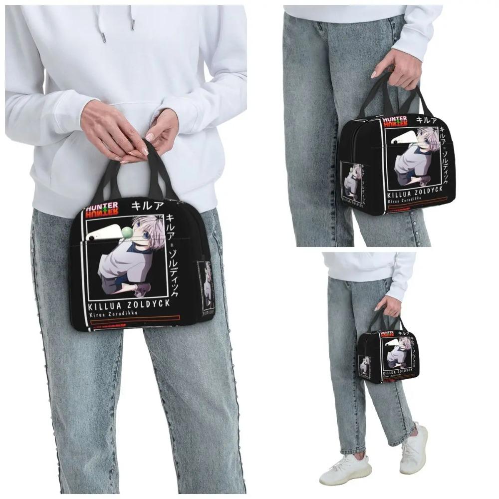 Killua Zoldyck Anime Hunter X Hunter Insulated Lunch Bag for Kids Cooler Thermal Food Box Tote Leakproof Lunch Boxes Container