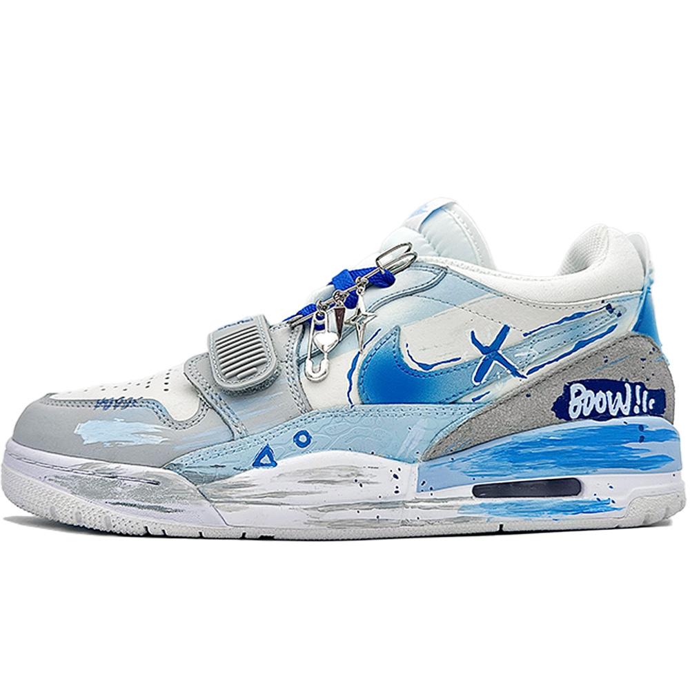 

Jordan Legacy 312 Vintage Basketball Shoes Men s Low Top Blue Gray White HQ1190-101(Team307-) 40.5