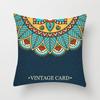 Household Stitching Colorful Mandala Printed Pillow Cover Bedroom Sofa Cushion Peach Leather Velvet Cushion Cover