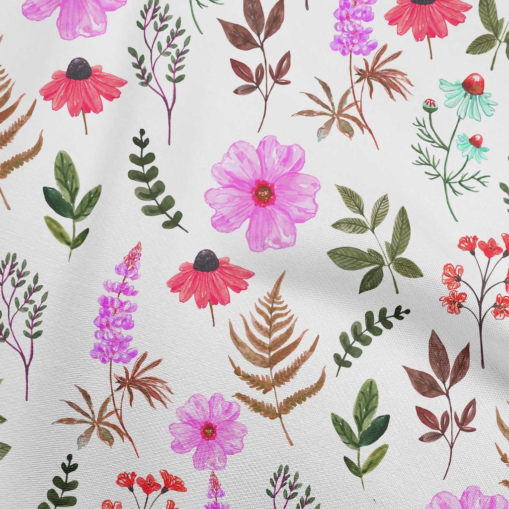 oneOone Cotton Poplin Brown Fabric Floral Watercolor Sewing Craft Projects Fabric Prints By Yard 42 Inch