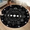 1pc Mystical Moon Phases and Zodiac Constellations Round Rug - Soft Polyester Non-Slip Floor Mat for Living Room, Bedroom