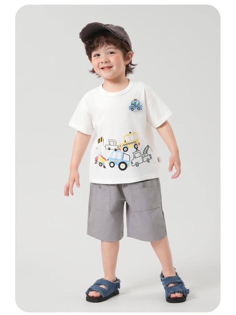 Rightou Summer 2025 Boys' Short-Sleeve T-Shirt - New Children's Toddler Top, Lightweight Half-Sleeve Style