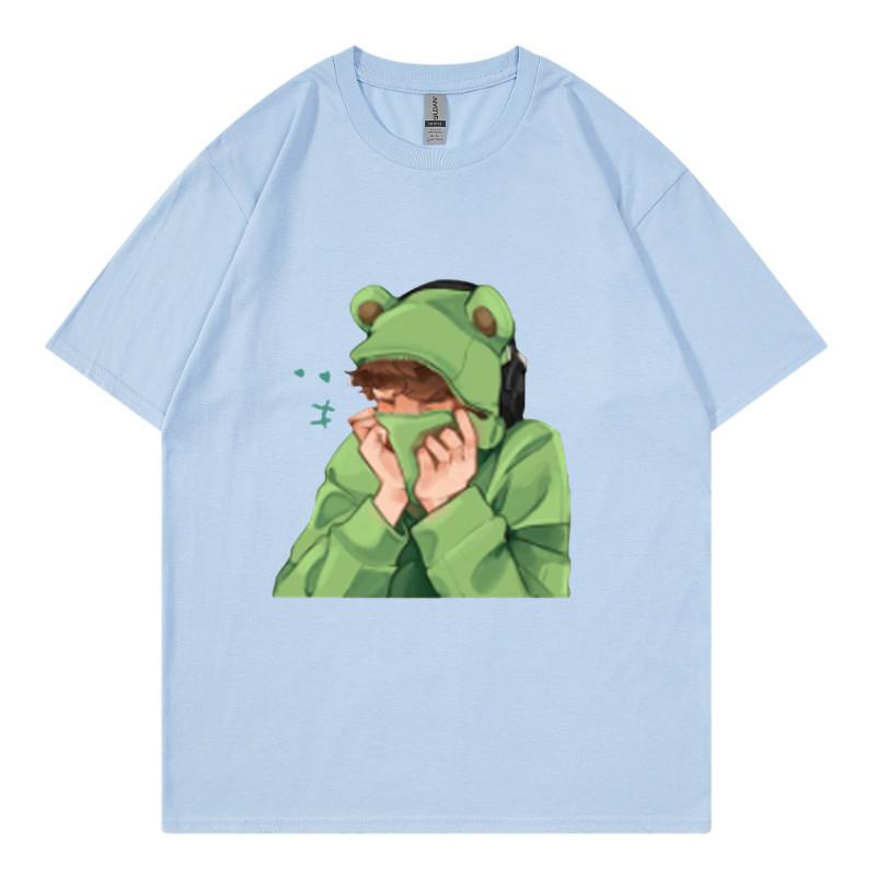 Spring and Summer Unisexs and Unisexs Casual Loose Fitting Tshirt Short Sleeved Cartoon Cute Pet Printed Unisexs Tshirt