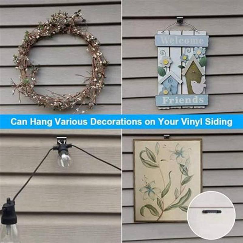 M-Modern-50Pcs Hooks For Siding,Vinyl Siding Hook Heavy Duty Siding Clips Siding Hangers,No-Hole Needed Siding Hooks For Hanging