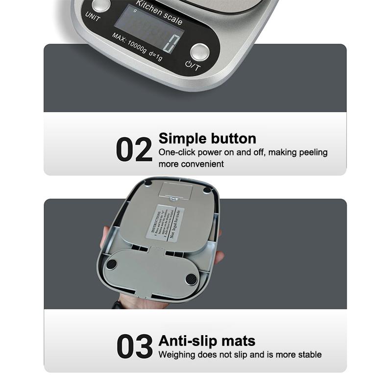 Electronic Kitchen Scale 10kg/1g for Accurate Baking Cooking and Diet Management
