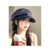 Unique pleated hemp beret for women, large size, octagonal hat, painter's hat