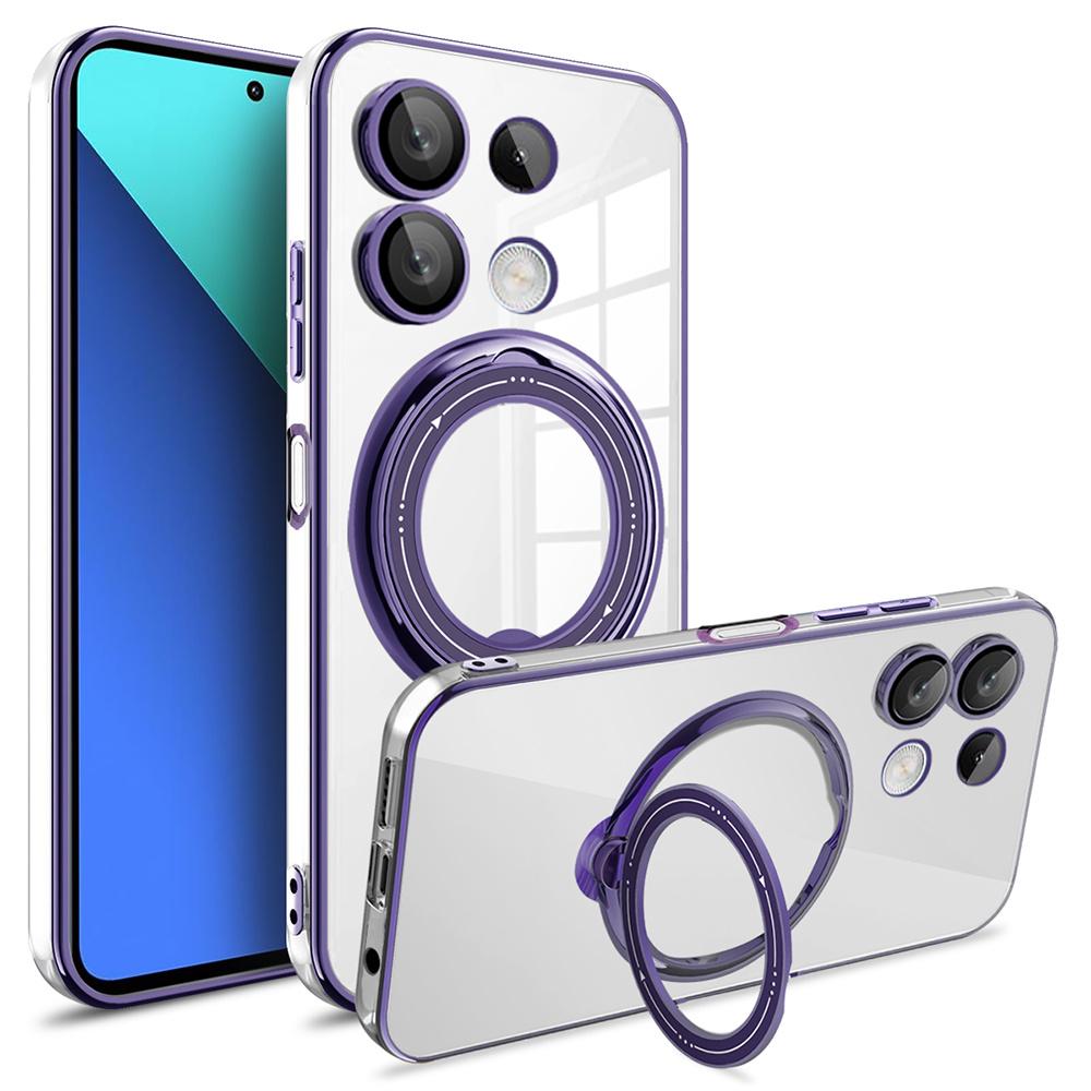 

For Xiaomi Redmi Note 13 4G Case Kickstand PC+TPU Magnetic Phone Cover Purple
