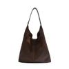 Retro woven bag women's large-capacity autumn and winter leisure shoulder mother and child bag commuter tote bag