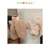 Winter Lammfell Teddybär Beschriftete Handschuhe, Damen Nacken hängend Niedlich, Studenten Fahren im Winter mit dickem Samt für Wärme und Kälteschutz