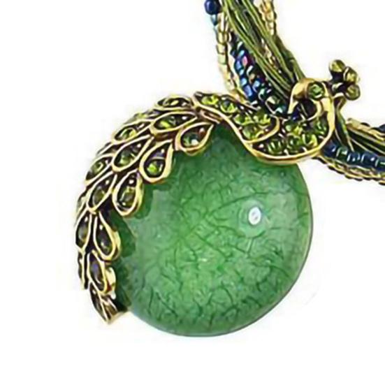 Retro Vintage Necklace Bright-colored Bohemian Style Exquisite Sweater Chain for Daily Life