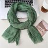Autumn and winter scarf women's new versatile long solid color high-end scarf warm scarf shawl silk scarf