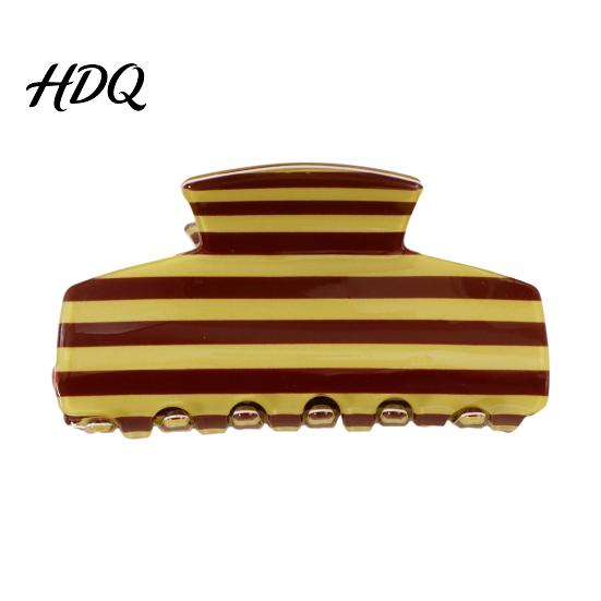 Vintage Style Hair Claw for Women Strong Grip Non-Slip Teeth Clip Striped