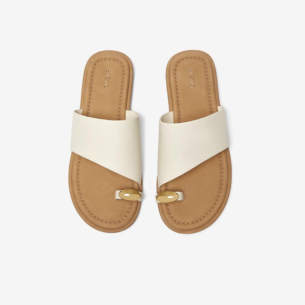 Fashion Shoes Women Slippers Flat Slides Pantofle Low Rubber Flip Flops Soft 2025 Summer Hawaiian Hoof Heels Rome Casual Fabric