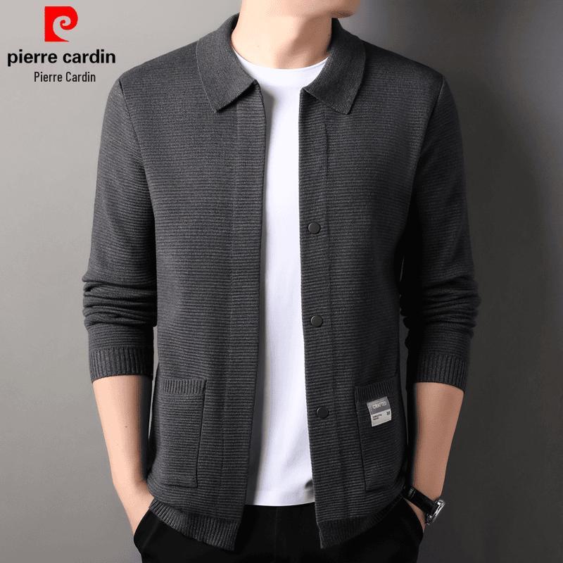 Pierre Cardin Men's Long-Sleeve Knit Cardigan Jacket for Spring and Autumn