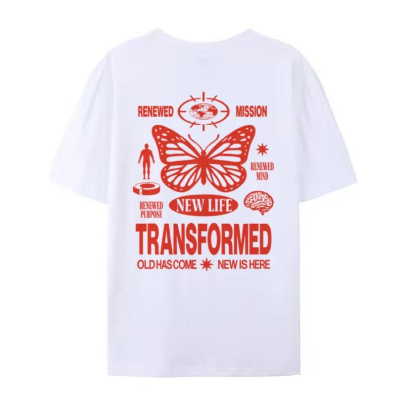 Transformed Bible Verse Tshirts Women Y2k Christian Streetwear Graphic Tees Cool Religious TShirt Unisex Jesus Faith Merch Gift S