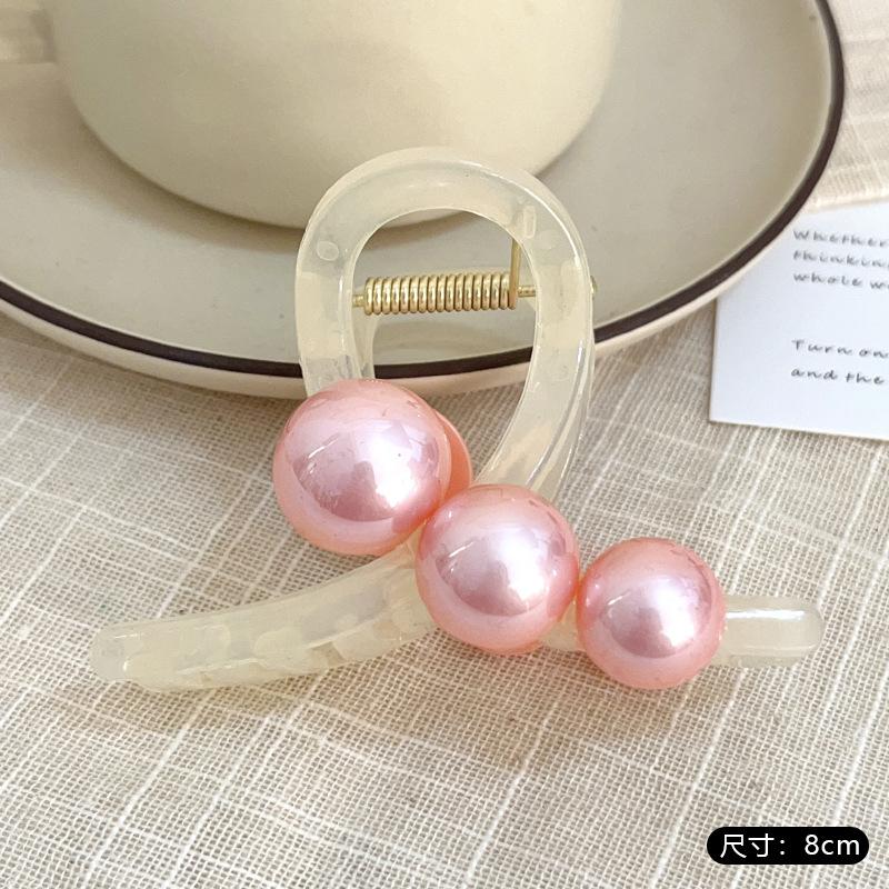 Elegant Pearls Cross Hair Claw for Women Girls Sweet Hair Ornament Claw Clip Hair Clip Hairpin Fashion Party Hair Accessories