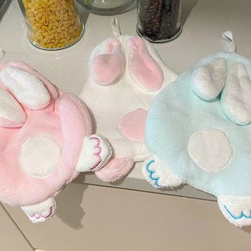 

Милое мультяшное полотенце для рук с кроликом, коралловый флис, детское, можно повесить, маленькие полотенца, кухонное, ванная комната, утолщенное, влагопоглощающее, мягкое 29*19cm синий