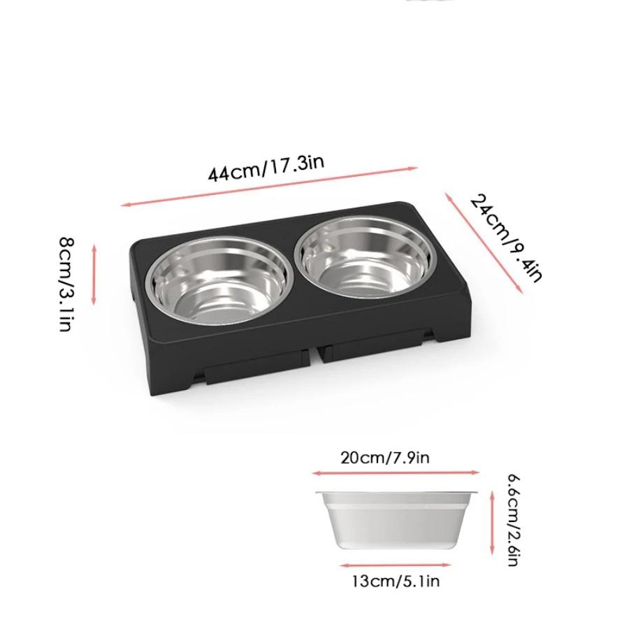 Pet Folding Table Cat Dog Bowl Adjustable Lifting Bracket Double Stainless Steel Food Water Bowl Slow Food Bowl Pet Accessories