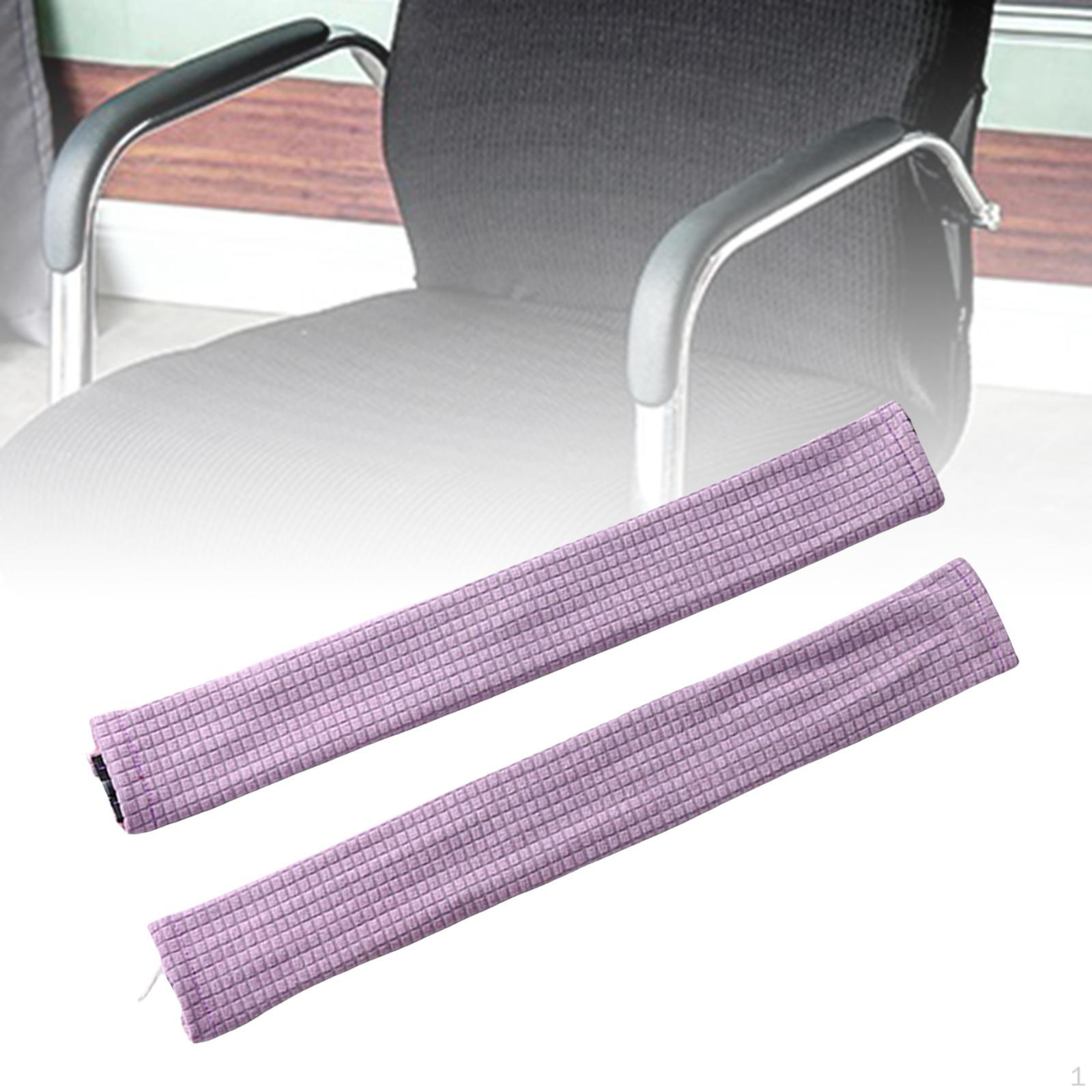 2 Pieces Zippered Chair Armrest Cover Slipcover Removable Protect Universal Durable Washable Light Violet 667₽
