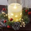 Christmas Candle Rings Wreaths Artificial Red Berry Candle Wreath Ring Eye-Catching Candle Holder Rings For Dinner Table Mantel