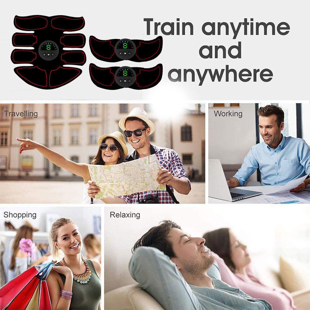 Ems Muscle Stimulator Toner ABS AbdominalWireless Buttocks Hip Trainer Body Fitness Massager