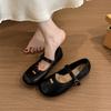 Mary Jane Shoes Women's Spring and Summer French Small Leather Shoes Soft-soled Flat-soled Grandma Shoes Ladyshoes Evening Breeze Gentle with Skirt Si