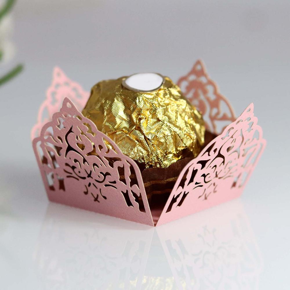 50pcs Flower Chocolate Wrappers Paper Candy Box Bar Wedding Favors And Gifts Party Supplies Birthday Party Wedding Supplies
