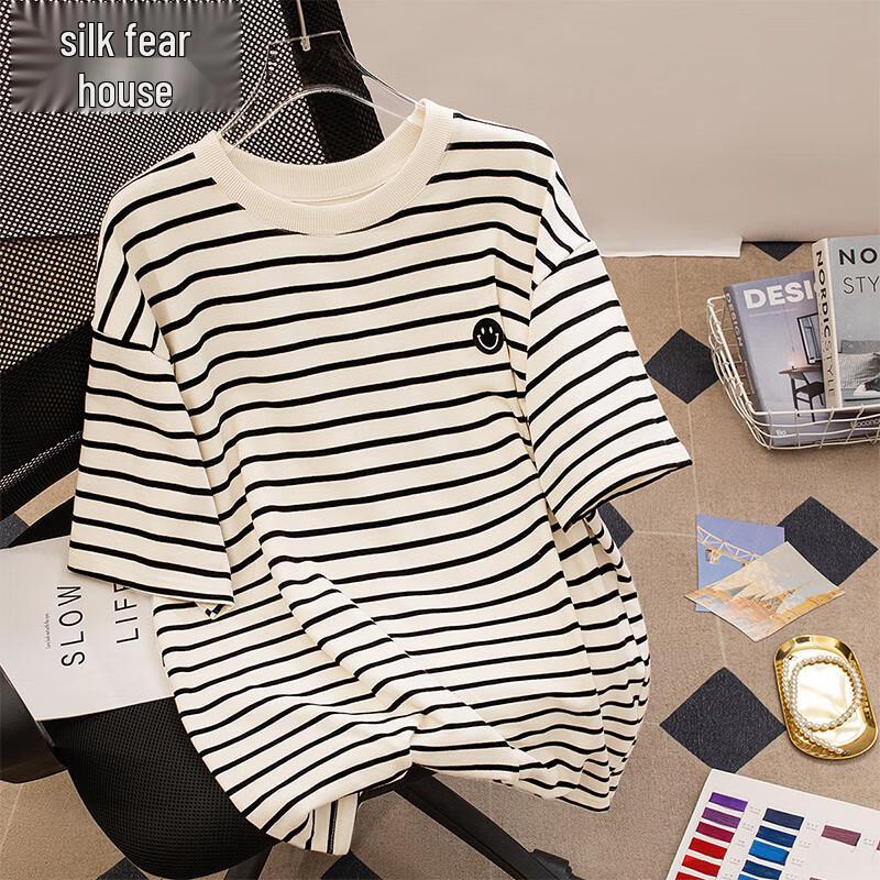 Women s Contrast Stripe Loose T-shirt M