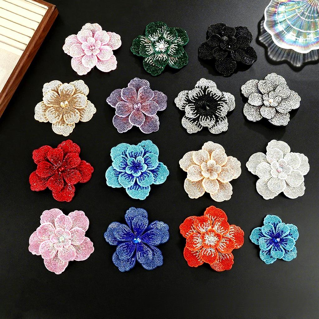 Handmade Rhinestone Flower DIY Brooch Accessories Fashion Four Seasons Shoes Garment Clothing Decoration Flower