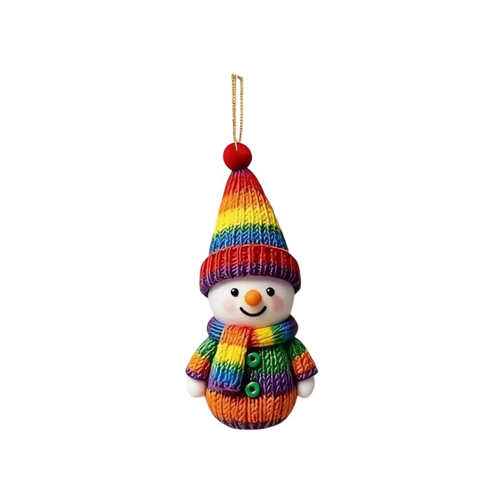 Christmas Colorful Snowman Pendant Christmas Decorations Christmas Pendant Christmas Tree Acrylic Pendant