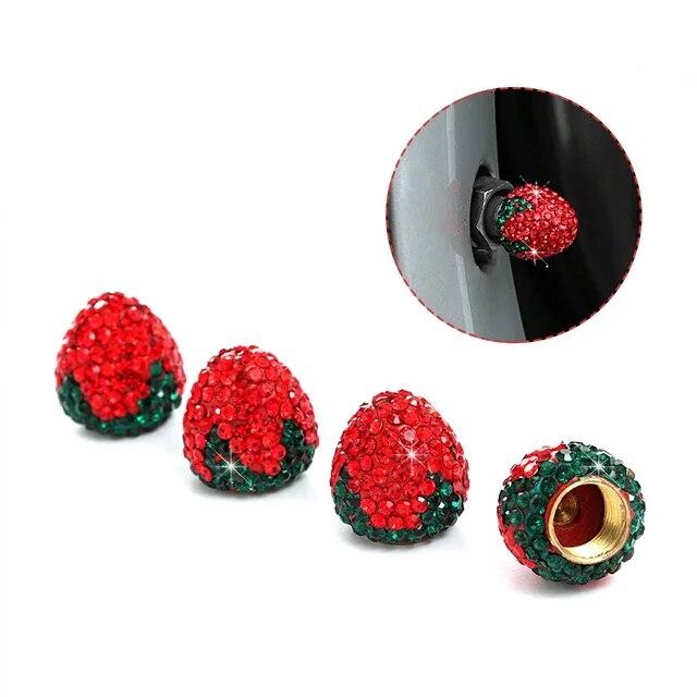 4 szt. Kryształowe nakładki na zawory opony samochodowej diamentowe błyszczące pyłoszczelne pokrywa zaworów koła pojazd Bling ozdoby samochodowe Charms Decor akcesoria samochodowe