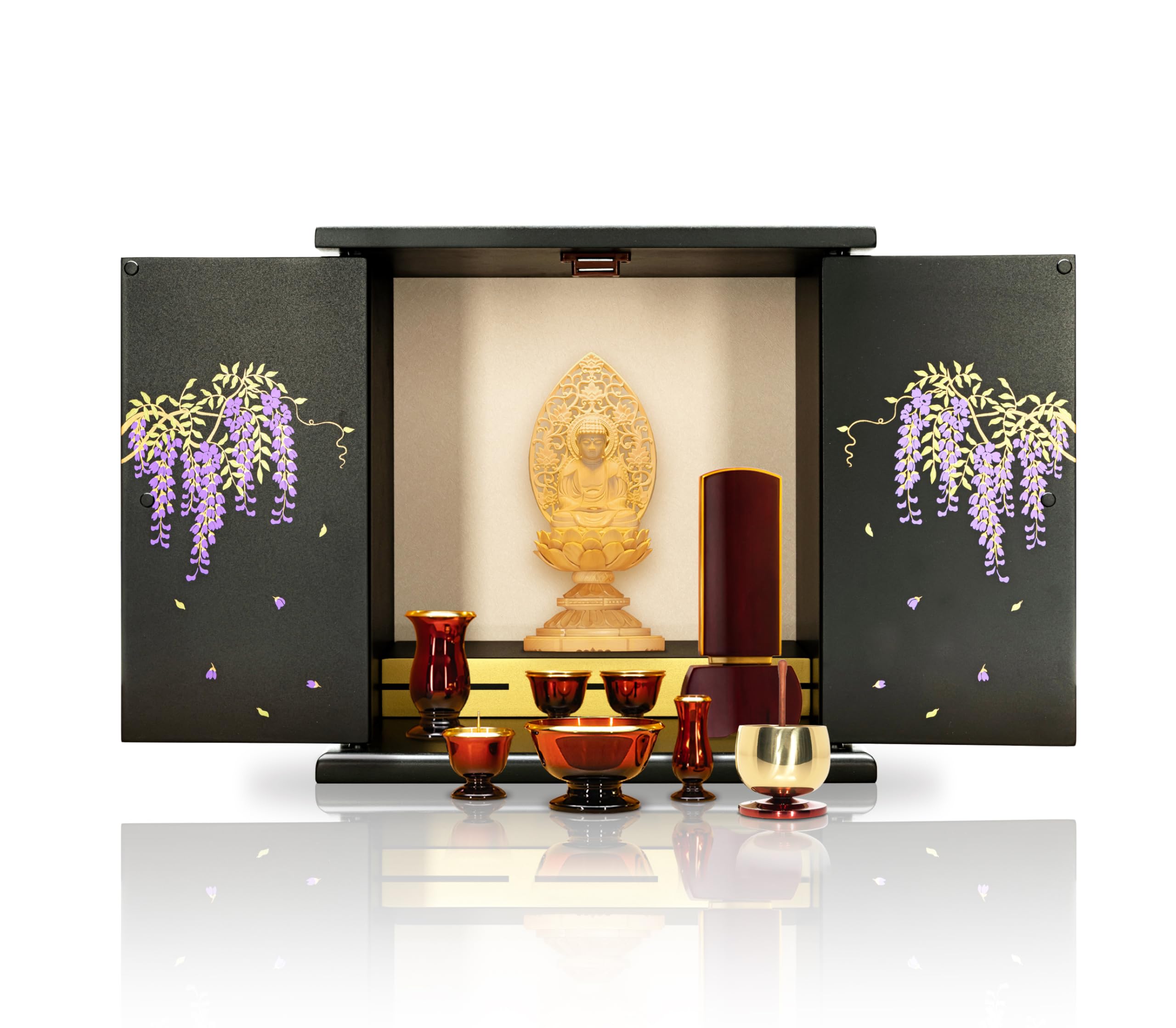 

Kinpodo Mini Buddhist Altar, Modern, Stylish, Compact, 35.5cm Wide x 23.5cm Deep x 35.5cm High, High-Quality, Scandinavian-Style, Small Buddhist