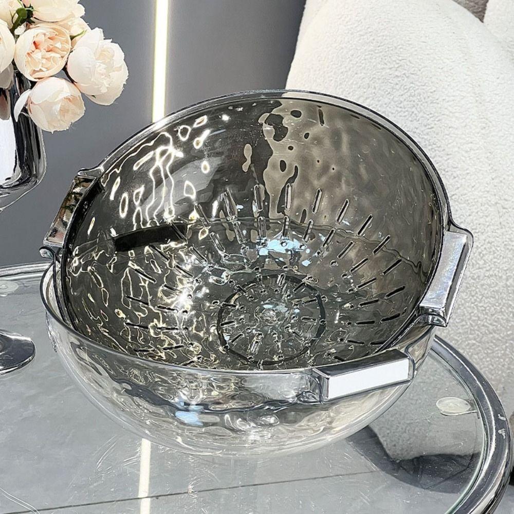 Plastic Drain Basket Double-layer Vegetable Strainer Fruit Vegetable Washing Basket  Kitchen