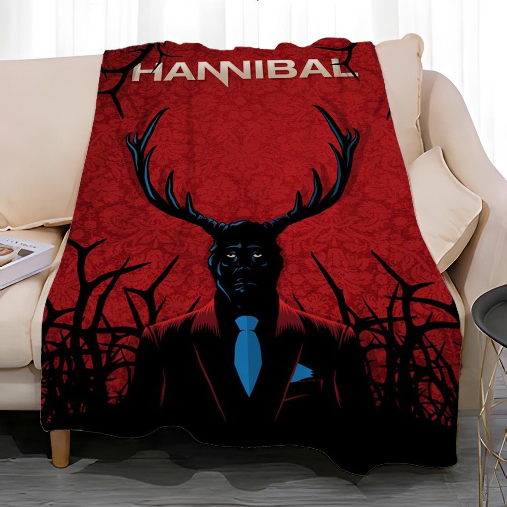 movie tv series Hannibal Throw Soft Coral Fleece Blanket 310gsm Fluffy Warm Throw for Sofa Bed Couch Bedroom Decor