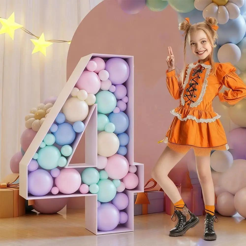 Numbers 0-9 3D Balloon Frame 91.5CM Three-dimensional Digital Balloon Number Box Large Size Balloon Combination 3D Standee