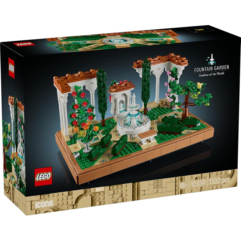 LEGO Icons Fountain Garden Building Set 10359 Toy for Kids and Adults Home Decor Gift for Birthdays Mother's Day Father's Day