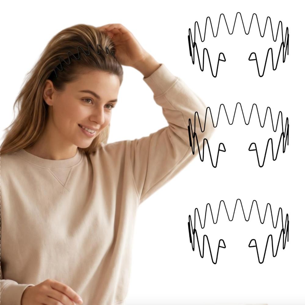 Women s Wavy Headband for Face Wash - No Tension Invisible Hair Tie, Ideal for High Bun and Crown Styling, Gentle on Hair Roots