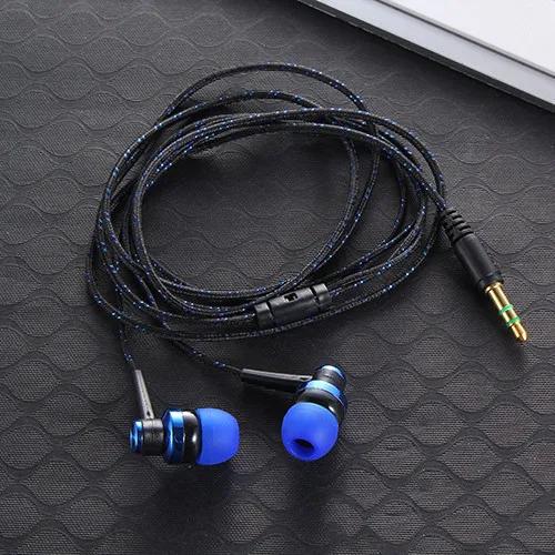 1 écouteur filaire stéréo intra-auriculaire 3,5 mm en nylon tissé, câble pour écouteurs, casque pour ordinateur portable, smartphone, cadeaux