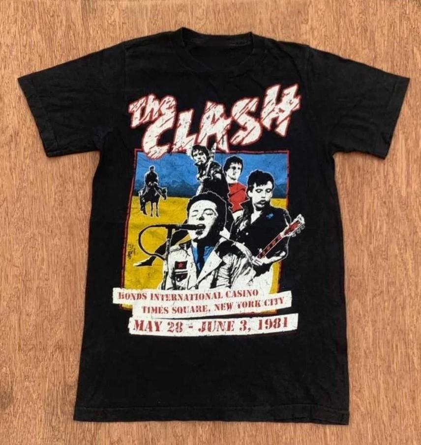 Rare New The Clash Band On Tour Black Concert Shirt CL494 S