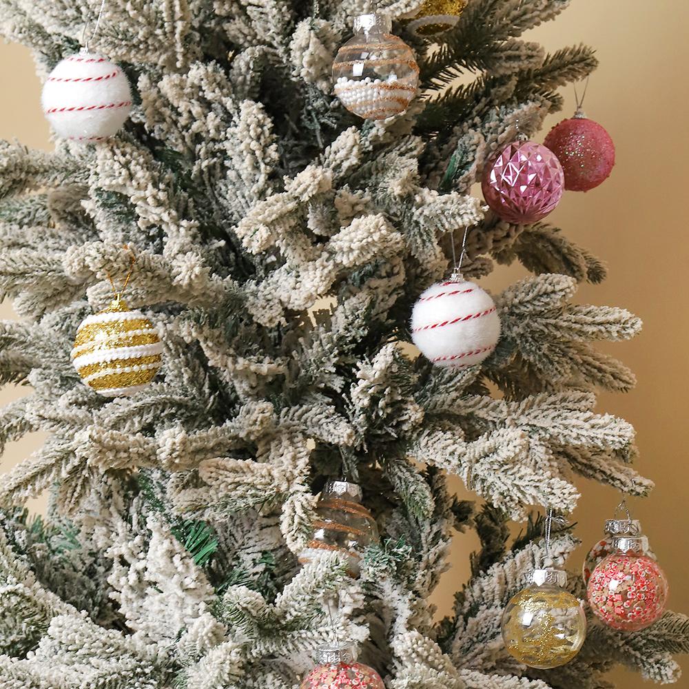 9Pcs 7CM Christmas Balls Christmas Tree Decoration Hanging Pendants Ornaments Party Home Decor 2025 New Year Navidad Gift Decor